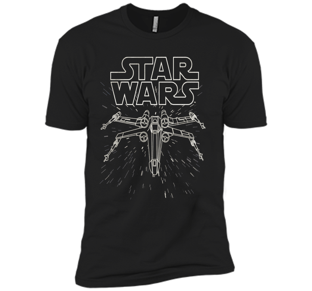 Star Wars X-Wing Fly Through Logo Lineart Graphic T-Shirt