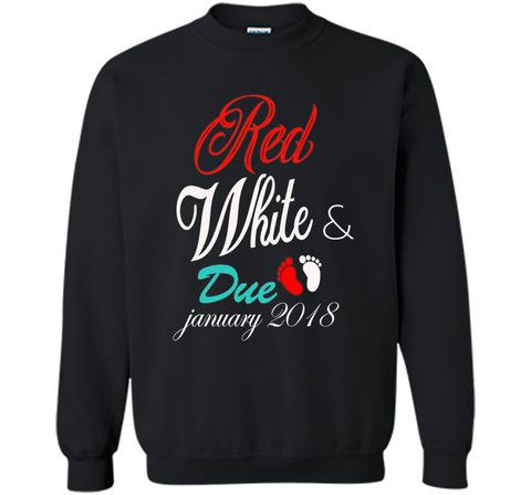 Womens Red White and Due in January 2018 Shirt