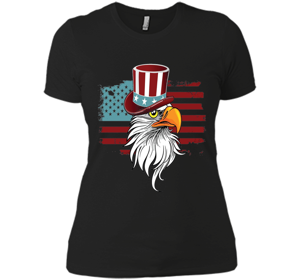 July 4TH Eagle Hat And Flag T-shirt Independence Day Shirt