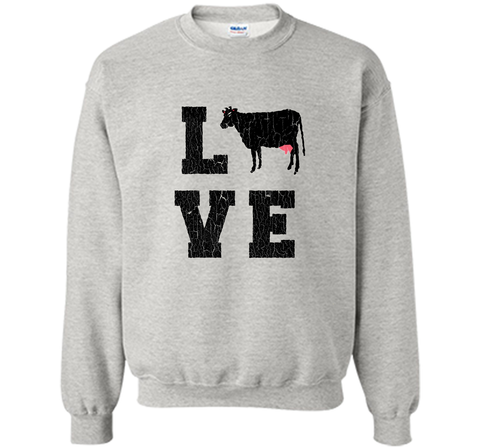 I Love Heart Cow Funny T-shirt vintage cattle Farmer Tee