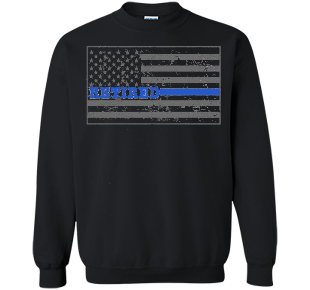 Retired Police Officer Shirt Thin Blue Line Flag Shirt