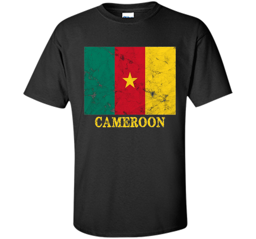 Cameroon Flag T-Shirt Distressed Grunge Flag of Cameroon Tee