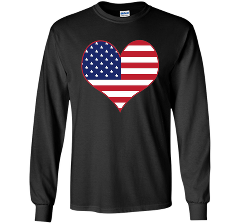 Happy Independence Day - American Flag Heart T-shirt