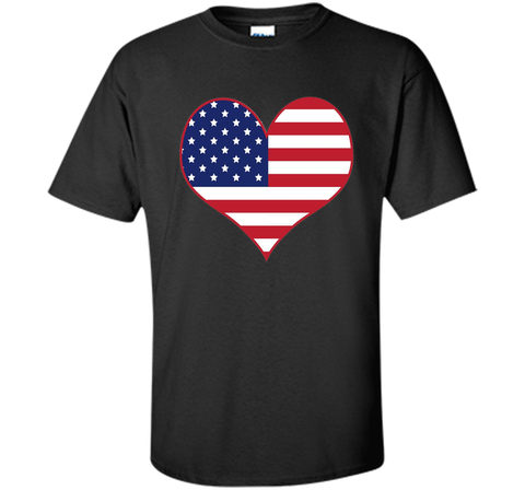Happy Independence Day - American Flag Heart T-shirt