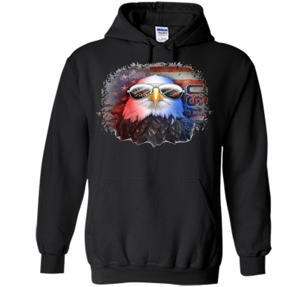 American Flag Bald Eagle Aviator Sunglasses Grungy T-Shirt