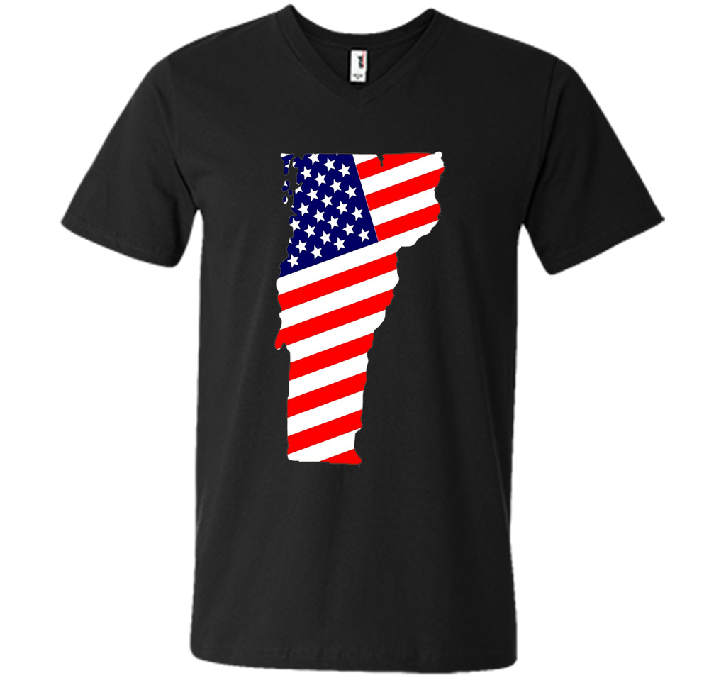 Vermont patriot with USA flag T-shirt Happy Independence day