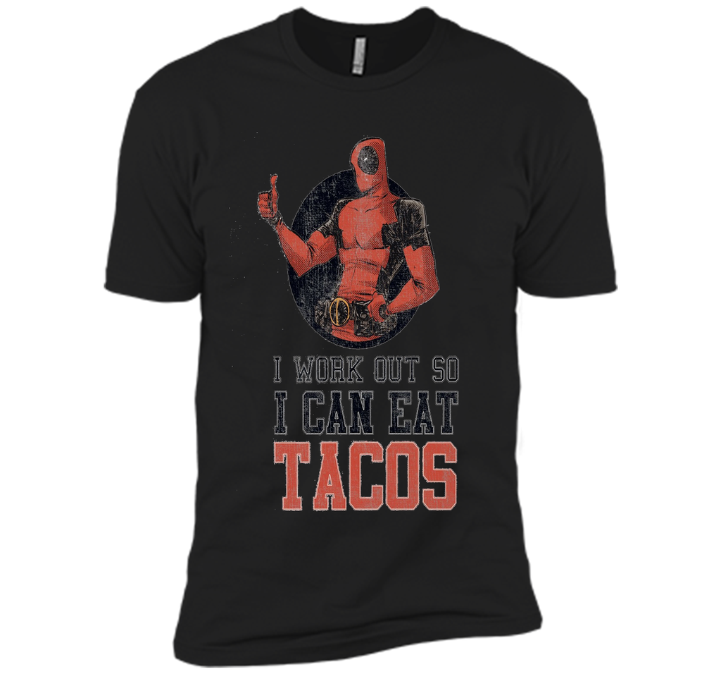 Marvel Deadpool Work Out Eat Tacos Graphic T-Shirt