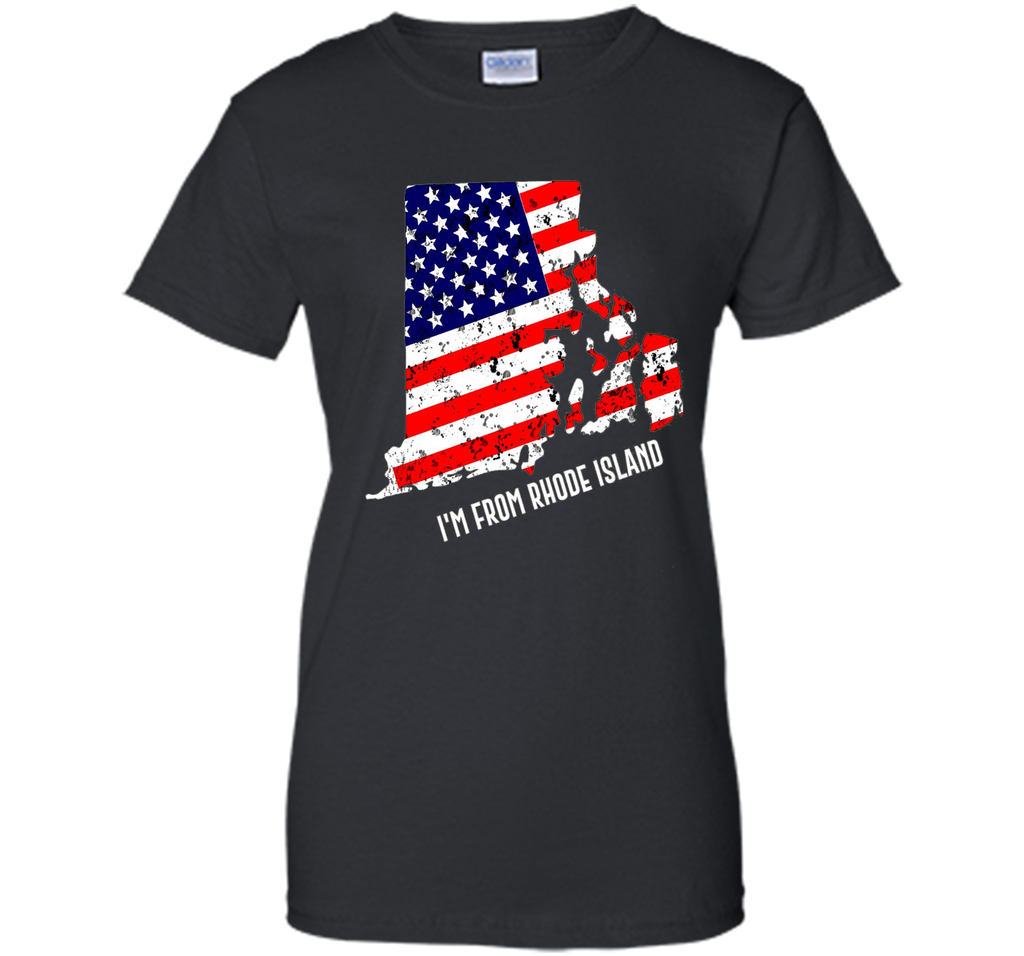 Proud of Rhode Island USA flag Independence day Tshirt