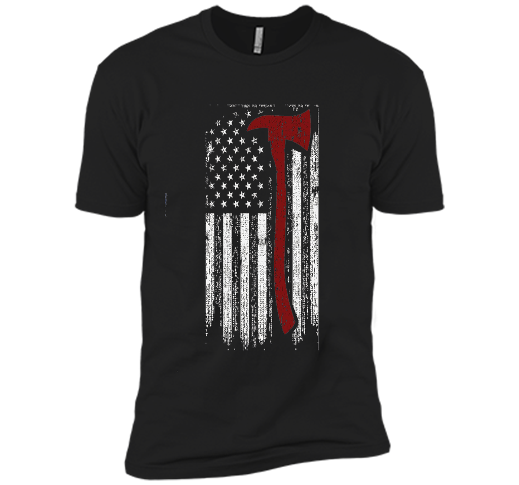 Distressed Firefighter Red Line USA Flag Graphic Shirt