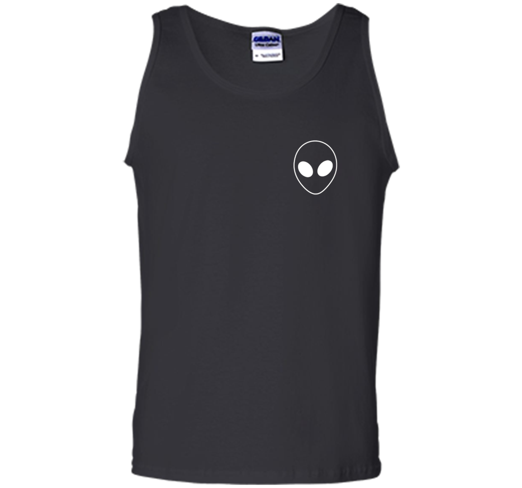 GENYOLO Black and White Alien T-Shirt. Alien Face Shirt