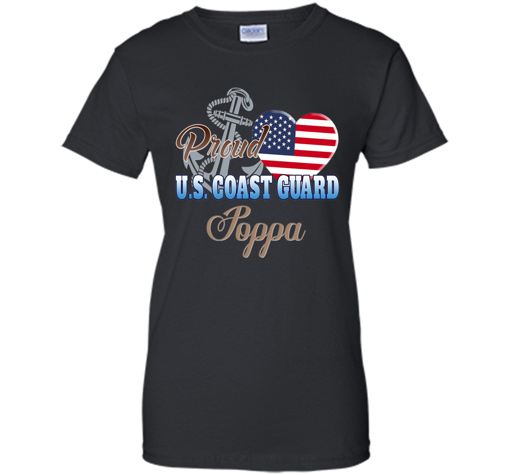 Proud U.S. Coast Guard Poppa Patriotic Heart T Shirt t-shirt