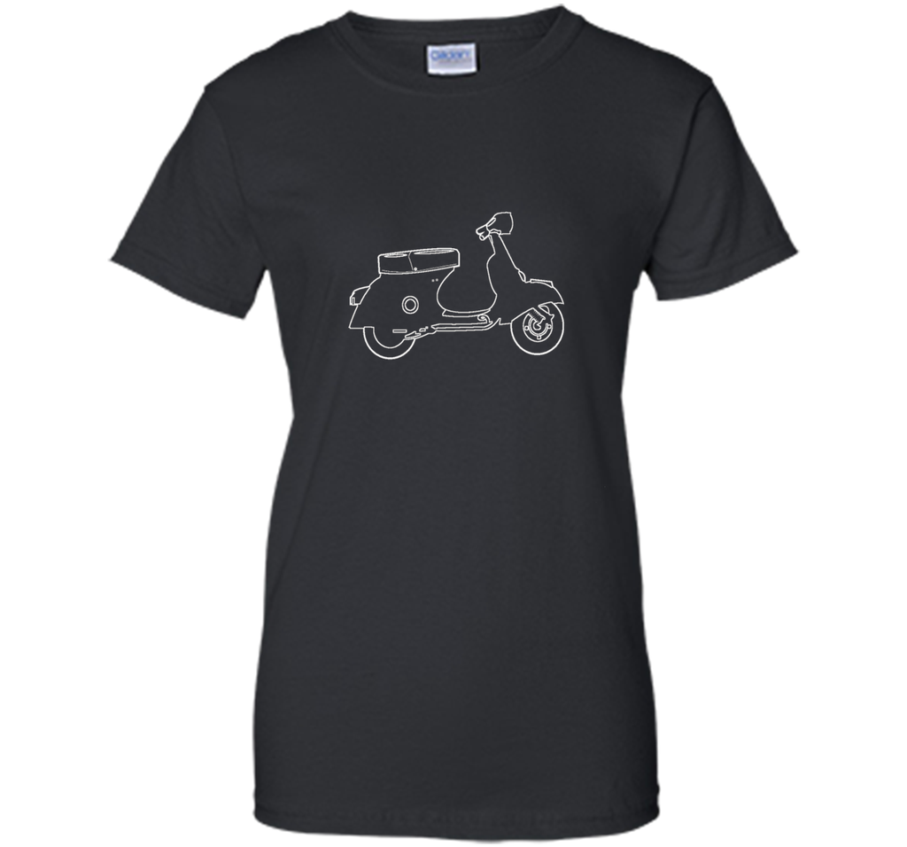 Vintage Retro Scooter Sketch Outline T-shirt