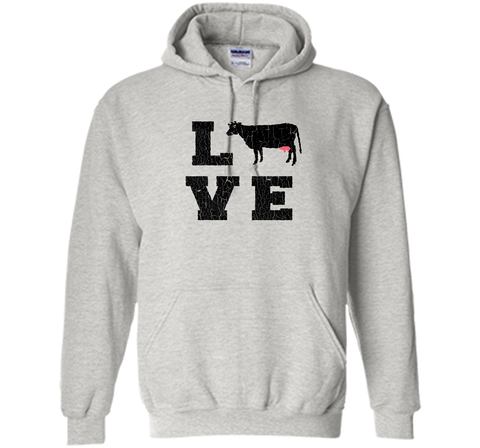 I Love Heart Cow Funny T-shirt vintage cattle Farmer Tee