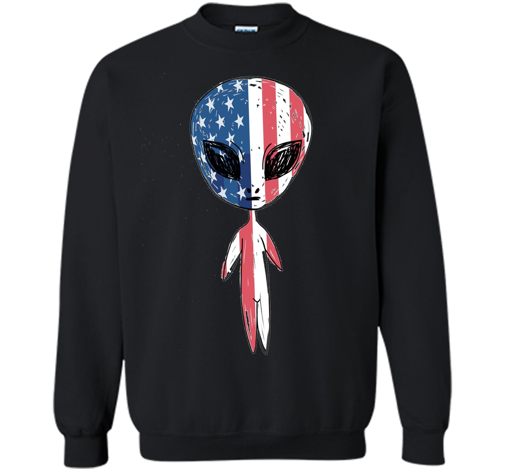 Alien With American Flag T-shirts For 4th Of July