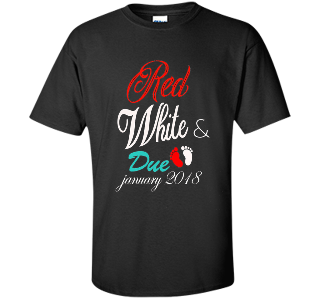 Womens Red White and Due in January 2018 Shirt