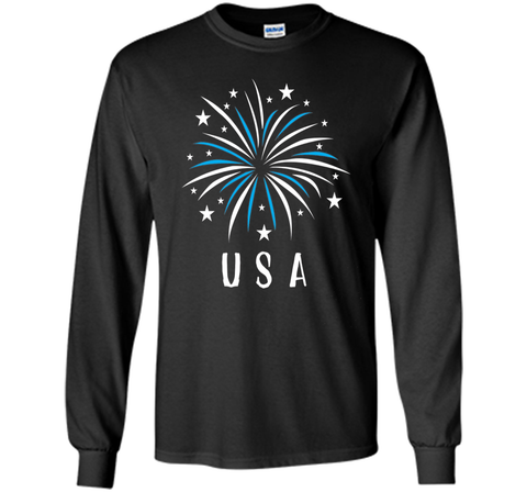 Fireworks USA Shirt 4th of July Clothing for Women Kids