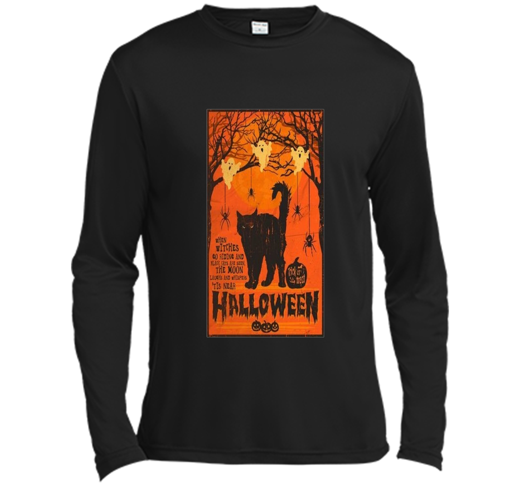 Vintage Style Black Cat, Ghost, Spiders Halloween T- Shirt t-shirt