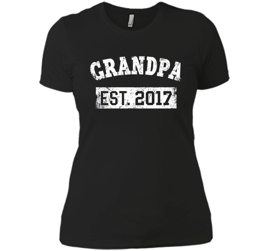 Mens Grandpa Est. 2017 Shirt: New Baby Established Gift T-Shirt
