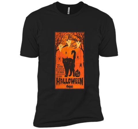 Vintage Style Black Cat, Ghost, Spiders Halloween T- Shirt t-shirt