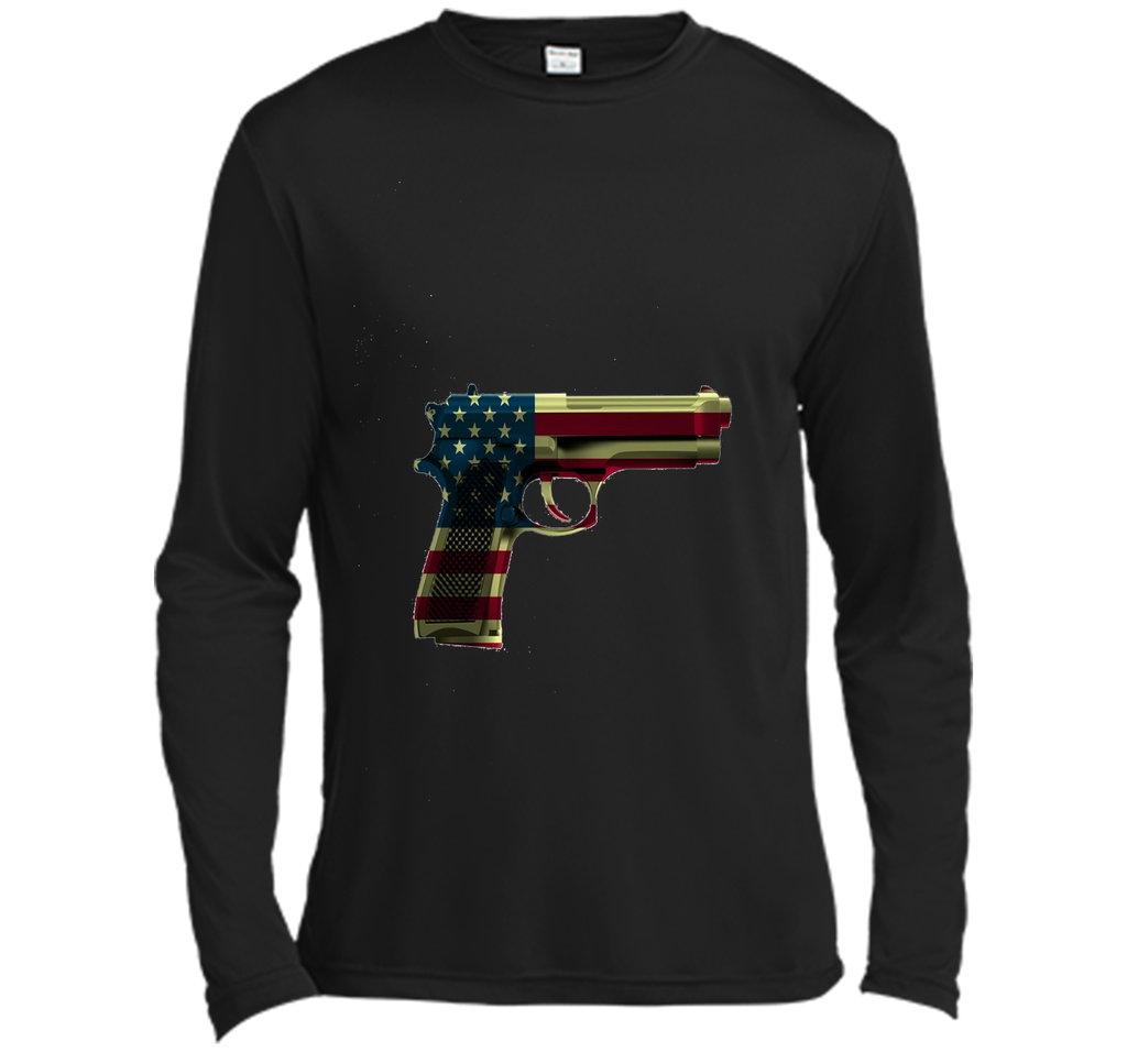Red White And Blue Gun Flag  4TH Of July T-shirt