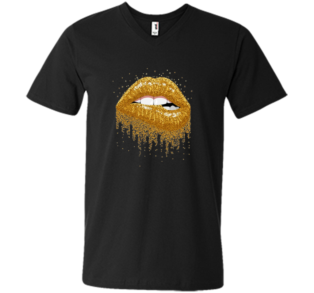 Gold Glitter Lips T-Shirt