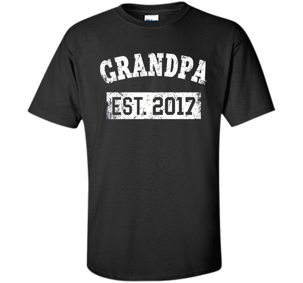 Mens Grandpa Est. 2017 Shirt: New Baby Established Gift T-Shirt
