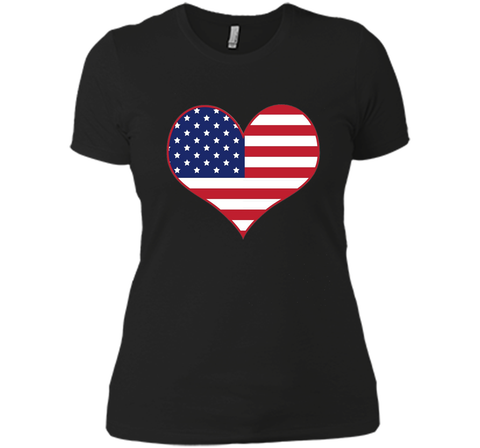 Happy Independence Day - American Flag Heart T-shirt