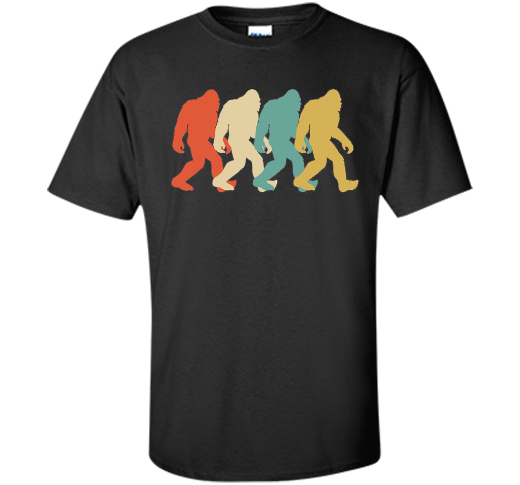 Bigfoot Silhouette Retro Pop Art Sasquatch Graphic T-Shirt