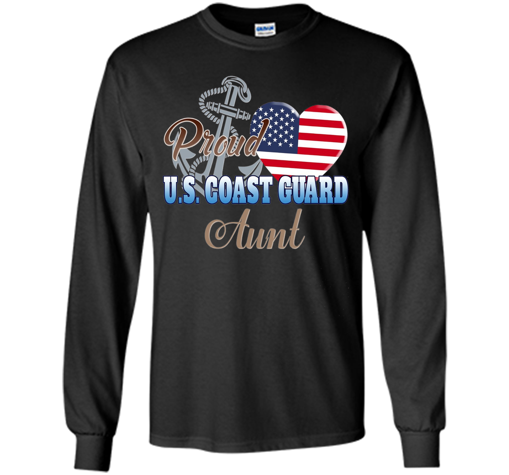 Proud U.S. Coast Guard Aunt Patriotic Heart T Shirt shirt