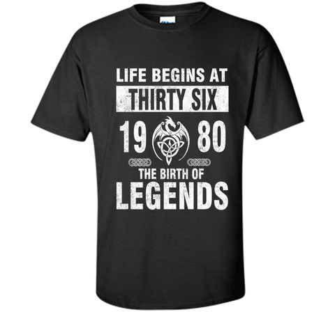 36th Birthday Gifts - Made 1980 The Birth Of Legends Tshirt