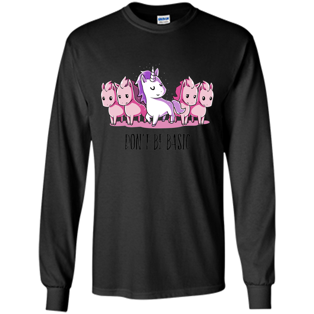 don't be basic-lovely unicorn t shirt