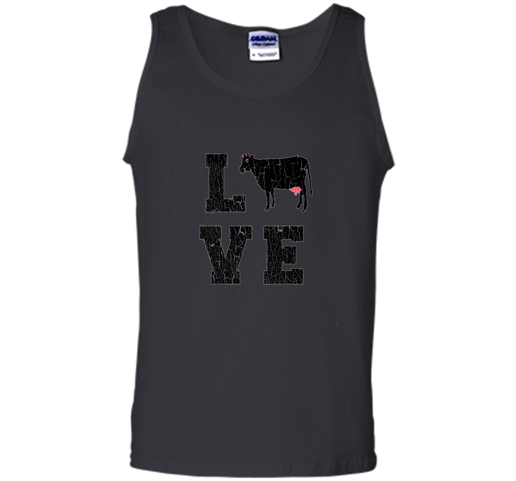 I Love Heart Cow Funny T-shirt vintage cattle Farmer Tee