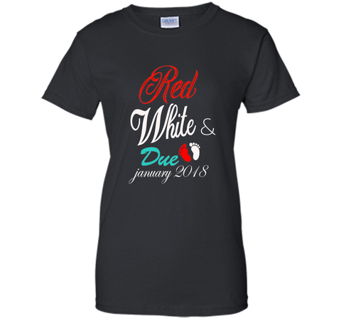 Womens Red White and Due in January 2018 Shirt