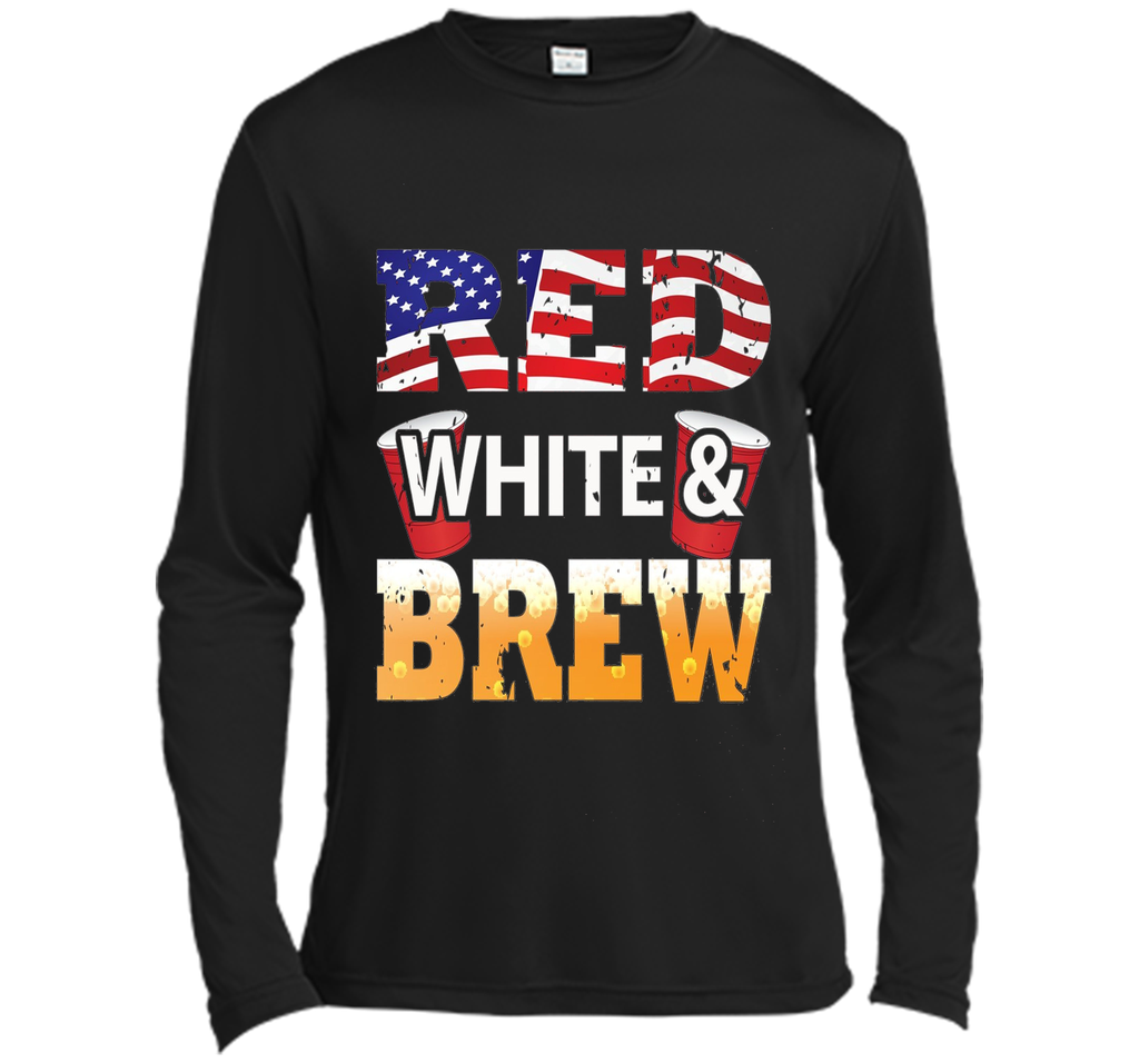 Red White and Brew Grunge flag t-shirt