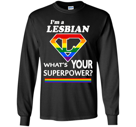 a lesbian whats your superpower rainbow gay pride flag shirt