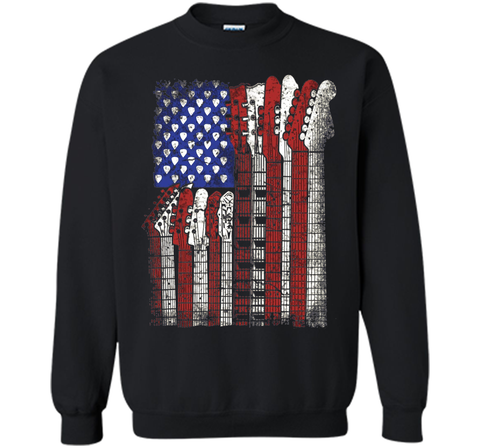 Guitar T Shirt US flag rock playable for men women
