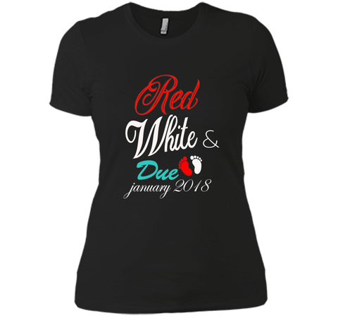 Womens Red White and Due in January 2018 Shirt