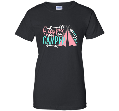 Happy Camper Shirt Girly Pink Tent Tribal Arrow Camping Mom