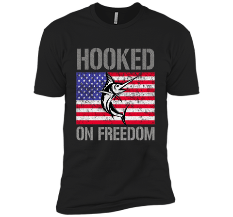 Hooked on Freedom American Flag Fishing Shirt 4th July