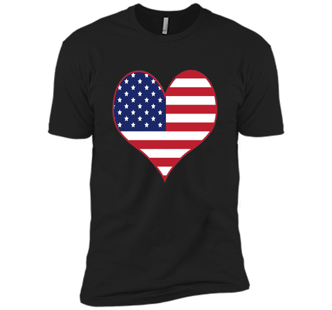Happy Independence Day - American Flag Heart T-shirt