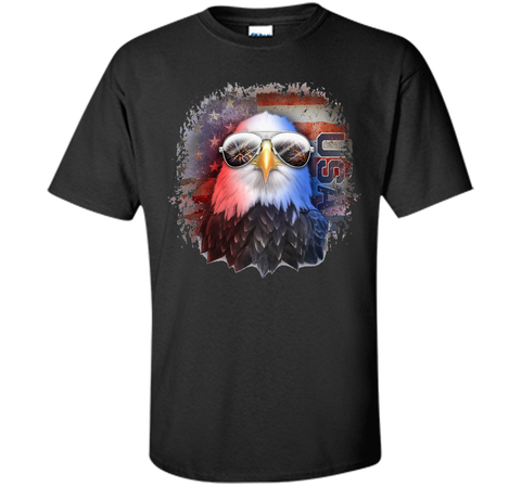 American Flag Bald Eagle Aviator Sunglasses Grungy T-Shirt