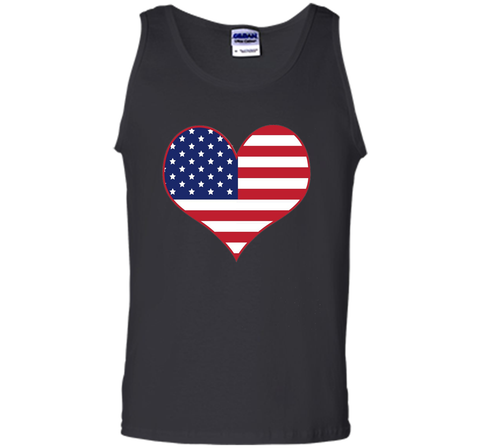 Happy Independence Day - American Flag Heart T-shirt