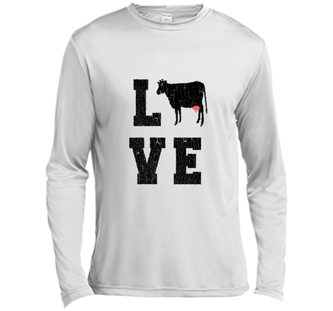 I Love Heart Cow Funny T-shirt vintage cattle Farmer Tee