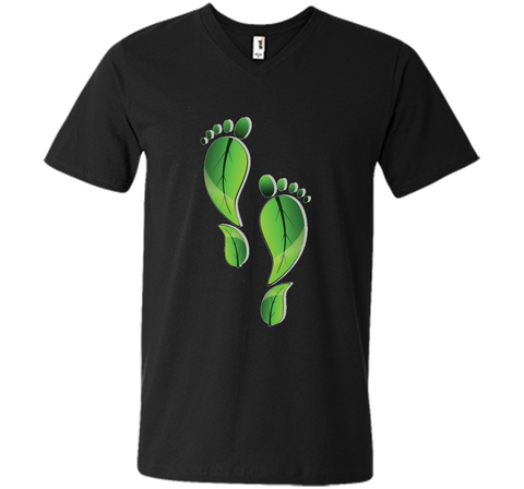 Green Leaf Foot Prints Environmental T Shirt