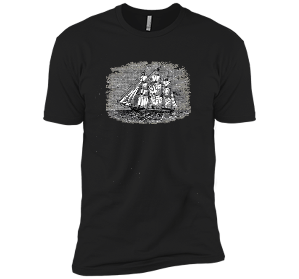 Antique vintage sailing ship Navy frigate pirate clipper tee