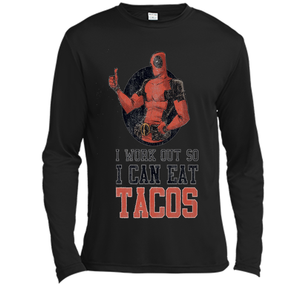 Marvel Deadpool Work Out Eat Tacos Graphic T-Shirt