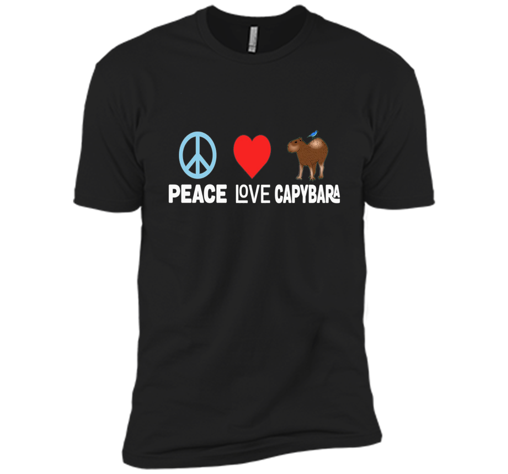 Peace Love Capybara T-Shirt - Funny Animal Giant Rodent Tee