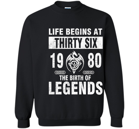 36th Birthday Gifts - Made 1980 The Birth Of Legends Tshirt