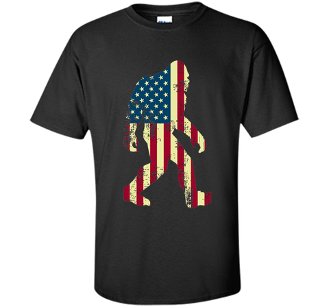 Bigfoot Sasquatch American Flag T-Shirt, Funny 4th of July