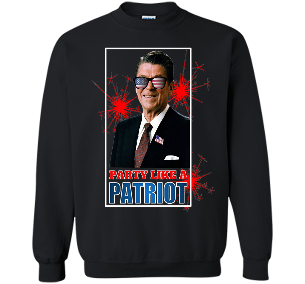 July 4th Party Like A Patriot Ronald Reagan Sunglass T-Shirt
